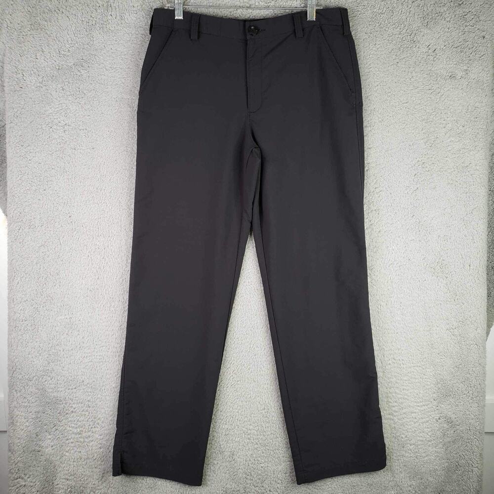 Under Armour Pants UA Mens Golf Size 34X32 Black Flat Front Straight Leg